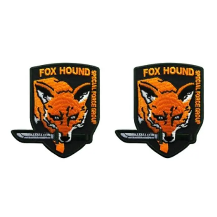 Metal Gear Fox Hound Special Force Original Logo Patch [Iron on sew on - FY1] 2 Piece for Jackets, Vests, Back Packs, Hats, and Tactical Gear