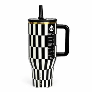 Hydro Jug 40oz Cowgirl Lucky Tumbler Insulated Stainless Steel Water Bottle with Handle & Spill-Proof Straw Lid Stylish Western-Themed Gift for Women