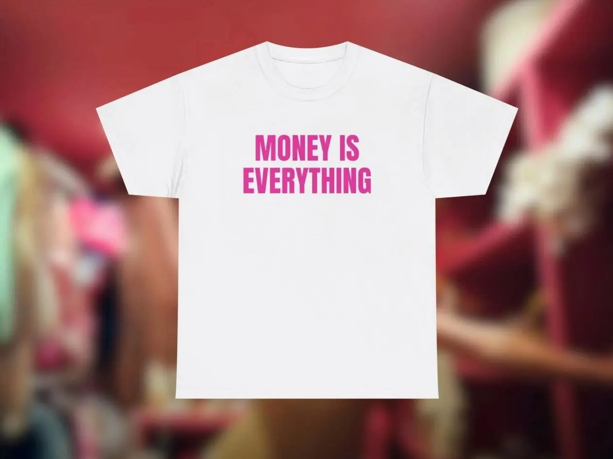 [Sale off up to 50%] Money Is Everything Addison Inspired Unisex T-Shirt Tee, Rae, Pink, Aquamarine, Headphones On, High Fashion, Pop Culture, Gifts For Fans