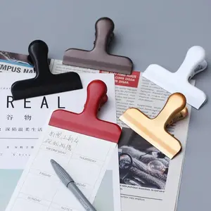 Fromthenon Vintage Binder Clip Metal Planner Clips Pink Red Gold Color Clamp Office Decorative Supplies School Stationery