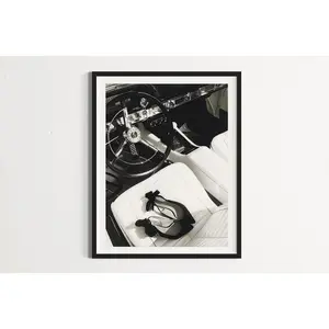 Vintage car print, vintage aesthetic, vintage car poster, black and white vintage print