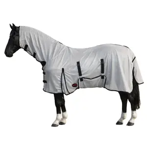 Horse UV-Blocking Resistance Mesh Fly Sheet - Equestrian Protective Gear with Gusset, Belly Wrap, Combo Neck | Equestrian Supplies