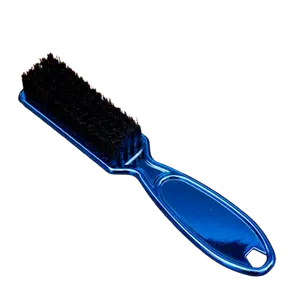 Blue Barber Neck Face Cleaning Plating Handle Duster Brush Fade Salon Nylon Brushes Tool Mini Cleansing Brush for Professional Use