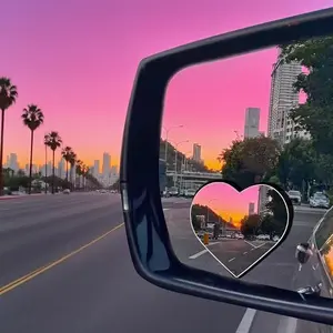 2 Pack Heart-Shaped Blind Spot Mirrors | Wide-Angle Rearview Side Mirrors, Cute Frameless Stick-On Car Accessories for Women, SUVs & Trucks