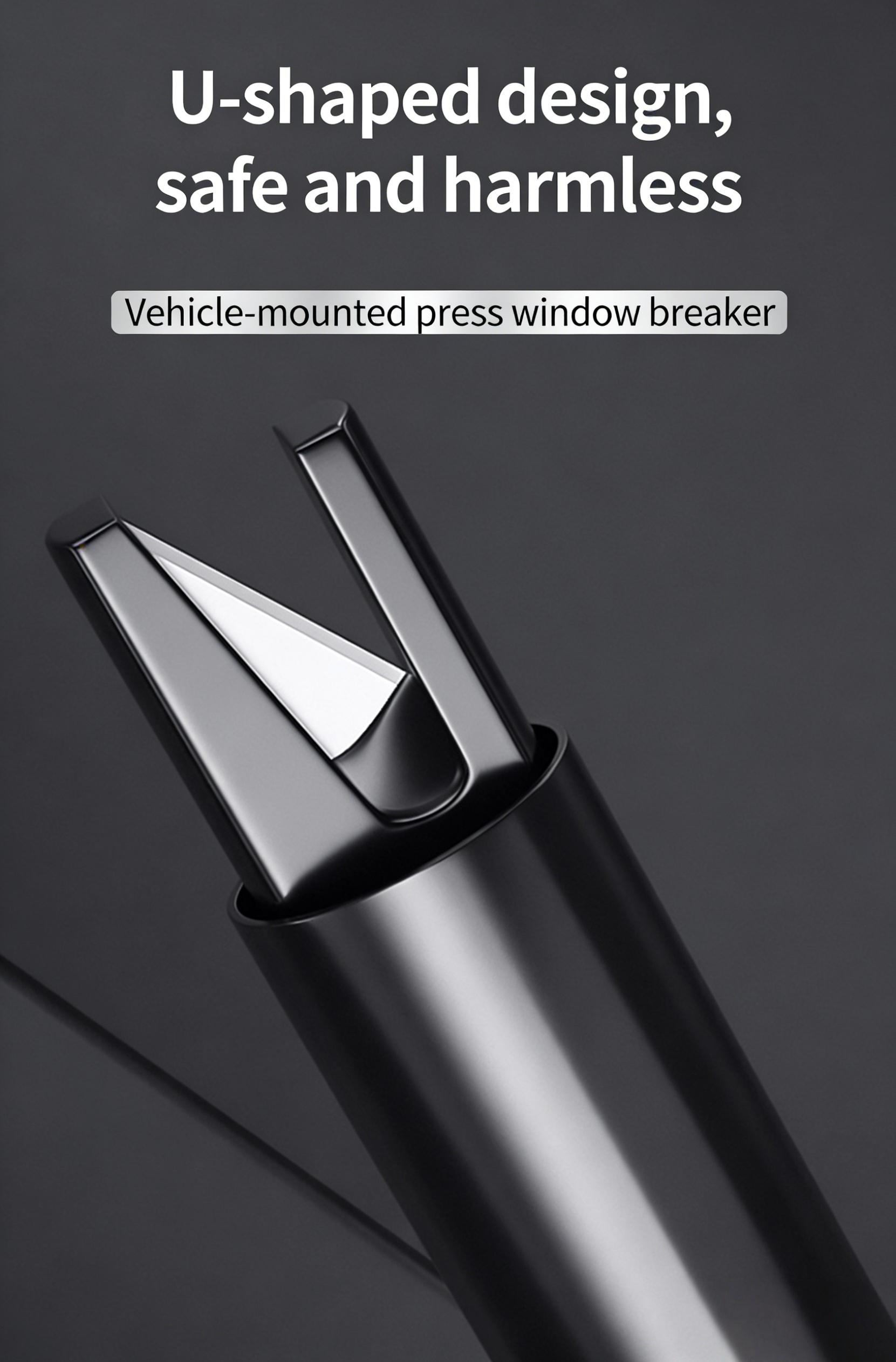2-in-1 Car Emergency Escape Tool: Hardened Tungsten Steel Window Breaker + Seatbelt Cutter, One-Second Car Window Breaker, Lifesaving Car Safety Hammer, Universal Fit for All Cars, Easy Install Must-Have Car Gadget for Road Emergencies