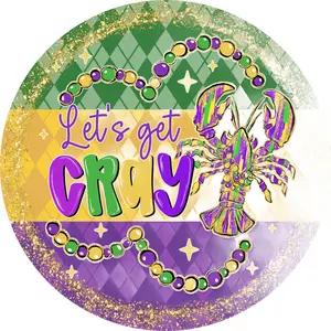 Mardi Gras Sign, DCO-13154-DH, Sign For Wreath, 18" Door Hanger