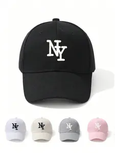Unisex Baseball Cap, Solid Color Ny Letter Print, Fashionable and Versatile, Ideal for Spring Summer Fall Outdoor Activities, Men and Women, Summer Hat, Snapback Hat