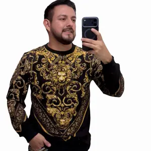 LEON MEN’S CASUAL SWEATSHIRT RHINESTONE (FITTED)