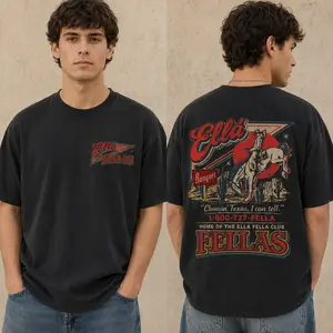 Ella's Fellas Club Shirt, Vintage Western Concert Graphic Tee, Ella Fella Club Cowboy Tee, 2026 Western Whiskey Graphic Shirt, Rodeo Music Fan