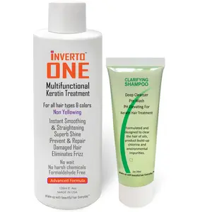 KERATIN RESEARCH INVERTO ONE Formaldehyde-free Brazilian Keratin Hair Complex Blowout Treatment Vegan Keratin Hair Treatment Keratina Brasilera Keratin Treatment Salon Grade Instant Results