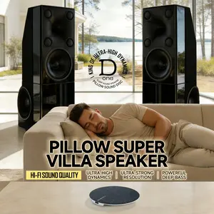 OObang Ultra-Thin Pillow Speaker - 3D White Noise, Soft Immersive Stereo Sound Field, Alr Conduction Audio Design, Customizable AI Christmas Companion, for Bedtime Music & Audiobooks, Compatible with Mobile Phones, Tablets, Android & iOS, USB Connection t