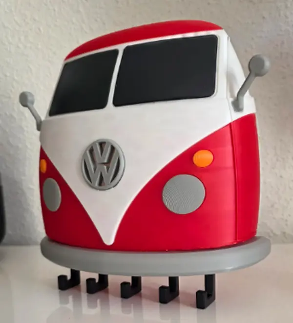 Retro Volkswagen Classic Split Window Bus Wall Mount Key Holder - VW Camper Van Key Organiser with Multiple Hooks, Home Decor Hook, Entryway Org. & Office Accessory, Unique Father's Day Gift for VW Enthusiasts, Garage