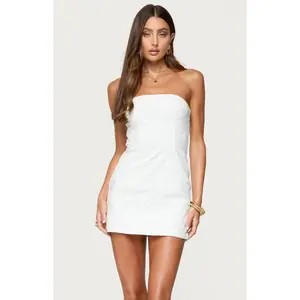 Edikted Women's Textured Flowers Strapless Mini Dress