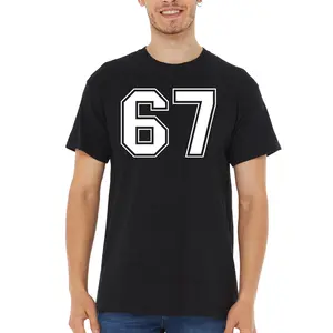 67 Varsity Number Shirt - Six Seven Sixtyseven T-Shirt - Funny Number Meme Tee - Trendy Viral Graphic Apparel - Christmas Gift for Him Her