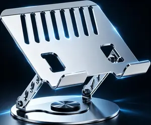 Carbon steel laptop stand with cooling function; heavy-duty, durable, ergonomic 360° rotating height-adjustable stand with adjustable desktop Accessories; suitable for notebooks up to 15.6 inches in size