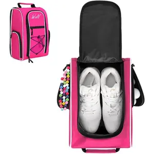 Wolt Golf Shoe Bag - Sports & Travel Shoes Carrier Bags with Ventilation & Double Outside Accessory Pocket for Socks, Tees, Golf Balls, etc. for women and men (Pink) O0O-B23
