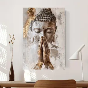 Meditation Buddha Canvas Art Print, Modern Minimalist Style, Frameless Wall Decor for Home & Office, Modern Home Decoration, Classic Religious Theme, Zen Home Decor, Home Decor Products