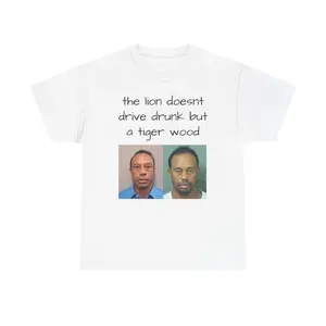 Tiger Woods Mugshot Photo Tee, Funny Text Graphic T-Shirt