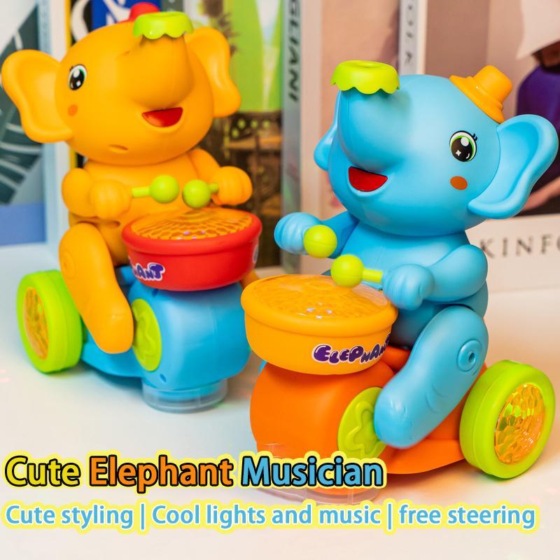 Electric Elephant Toy with Balls, Multifunctional Electric Walking Music Elephant Toy, Automatic Obstacle Avoidance and Colorful Lights Musical Light Up for Kids