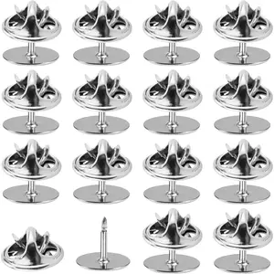 50 Pairs Pin Backs Replacement Silver Butterfly Tie Tacks Perfect Blank Pin Keepers for Craft Making Jewelry Making