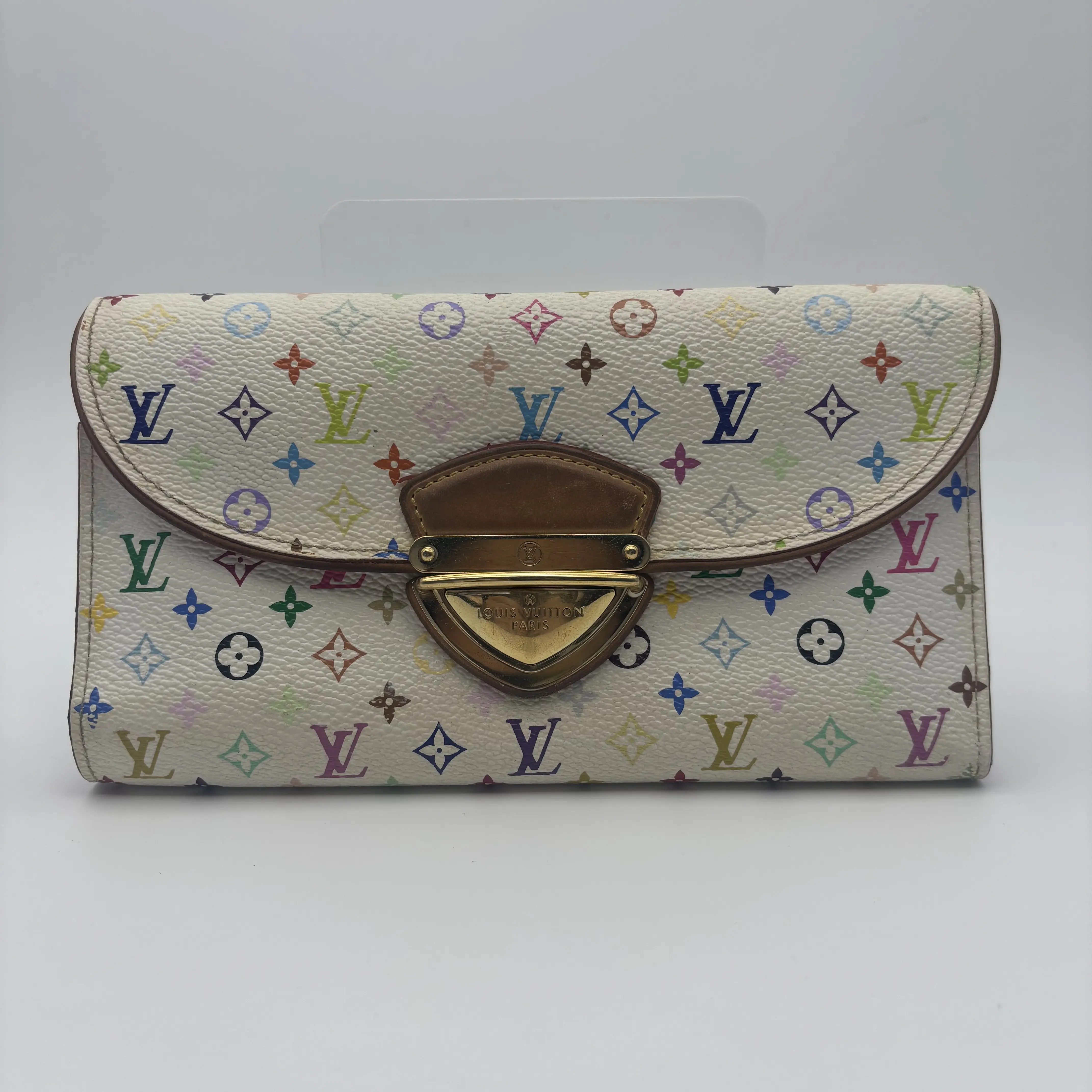 Pre-owned Louis Vuitton x Takashi Murakami White Multicolore Long Wallet