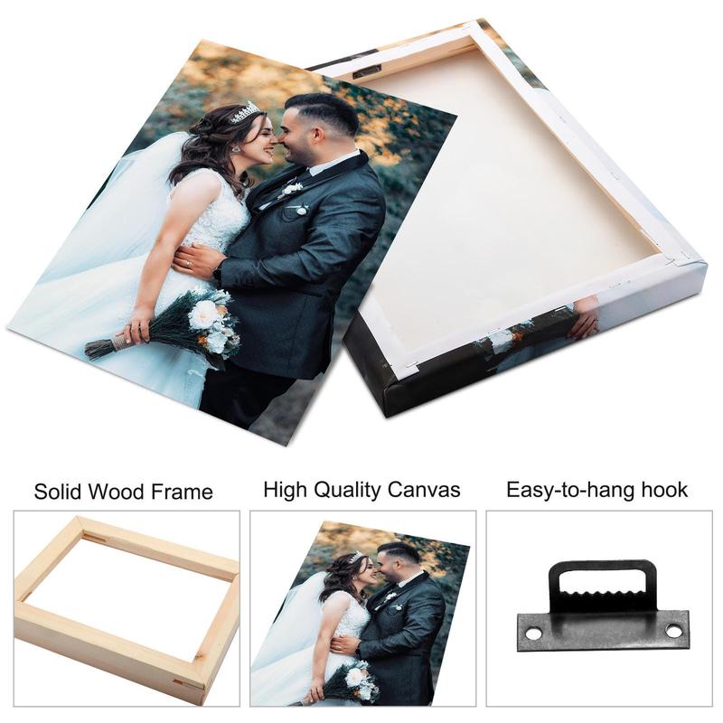 Personalized Custom Canvas Prints Custom Pine Frame Poster Wall Art Turn Photos into Stunning Framed Art Unique Gifts for Couples Friends Bedroom Decor Home Decoration Souvenirs