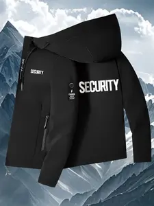 Men's windproof sports jacket, lightweight windproof and warm men's sports raincoat jacket, long-sleeved zipper pocket hooded raincoat, all-season casual outdoor men's zipper sweatshirt jacket, suitable as a gift for men