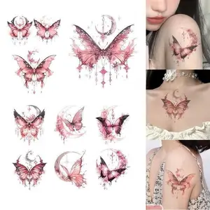 BAGHPBM Colorful Butterfly Tattoo Waterproof Long Lasting Temporary Fake Tattoo Sticker for Women Fashion Temporary Tattoos Fake Tattoos