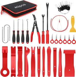 Nilight 40Pcs Automotive Trim Removal Tool Set - Car Panel Audio Clip Plier, Upholstery Remover, Precision Hook and Pick, Car Film Scraper, Portable Jump Starter