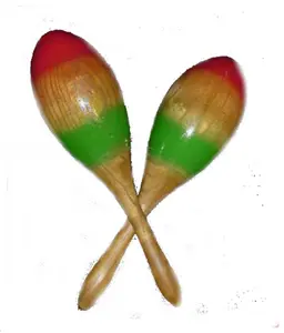 WOODEN MARACAS PAIR LARGE SIZE CP BRAND 1st Quality Excellent Sound