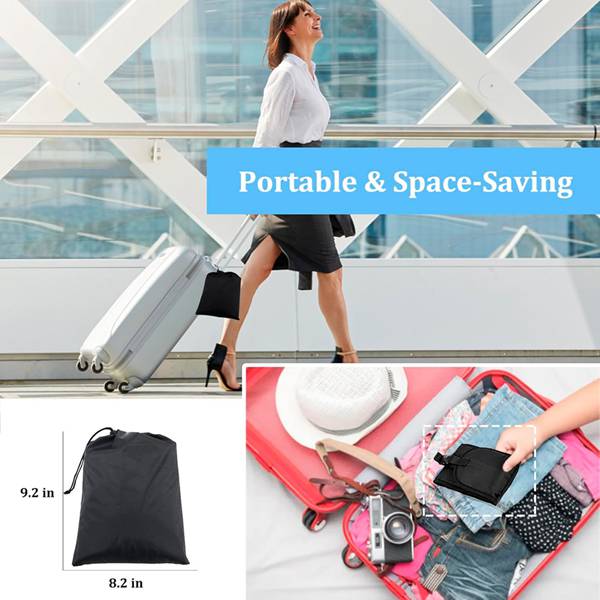 Oxford Fabric Airplane Footrest - Non-Fold Flat Plate, Adjustable Extension Strap, Memory Foam Hammock, Ergonomic, Lightweight Compact Office Furniture Accessory for Commuting, Business Trips, Commercial Airport Lounges Customer Experience Enhancement