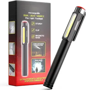 Pen Light Flashlight, 800 Lumens LED Pen Flashlights Rechargeable 6 Modes COB  Flashlight with Clip Bright Pocket Flashlights Work Light Portable  Durable Penlight for Nurse