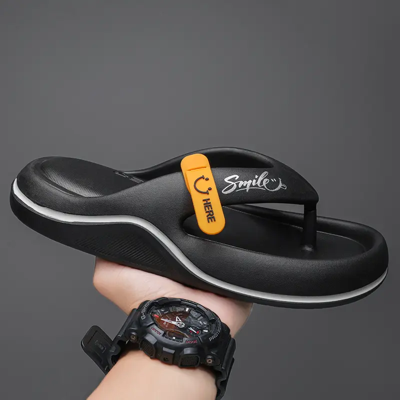 Men's Summer Slippers Thick Sole Durable Beach Non-Slip Odorless Soft Sole Premium Flip Flops