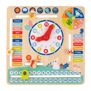 TOYSTER'S Wooden Calendar and Clock Learning Board – Montessori Educational Toy for Kids – Teach Time, Days, Months, Seasons & Weather – Interactive Learning for Toddlers & Preschoolers