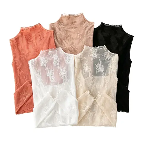 Women's 5-Pack 2026 Floral Lace Mesh Long-Sleeve Tight-Fit Innerwear Top - Elegant, Stretchy Fabric, Soft, Breathable, Lightweight, Spring-Autumn Casual Layering, US-Designed Sports & Outdoor Essential, Back to School Gift