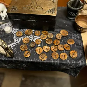 Norse Elder Futhark Wooden Rune Set - Perfect for Spiritual and Ceremonial Practices spiritual symbol