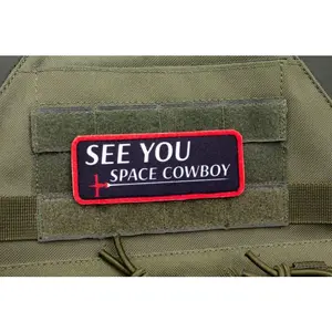 See you space Cowboy anime hook and loop patch Embroidered Patches
