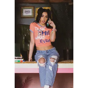 Whatever - Bobby Jack Crop Ringer Top - Old Orange