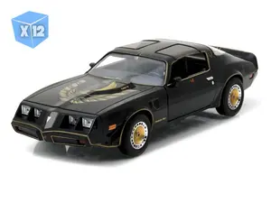 12 PACK 1980 Pontiac Firebird Trans Am Turbo 4.9L Starlight Black w/ Golden Eagle Hood - Diecast 1:24 Scale Model - Greenlight 84037