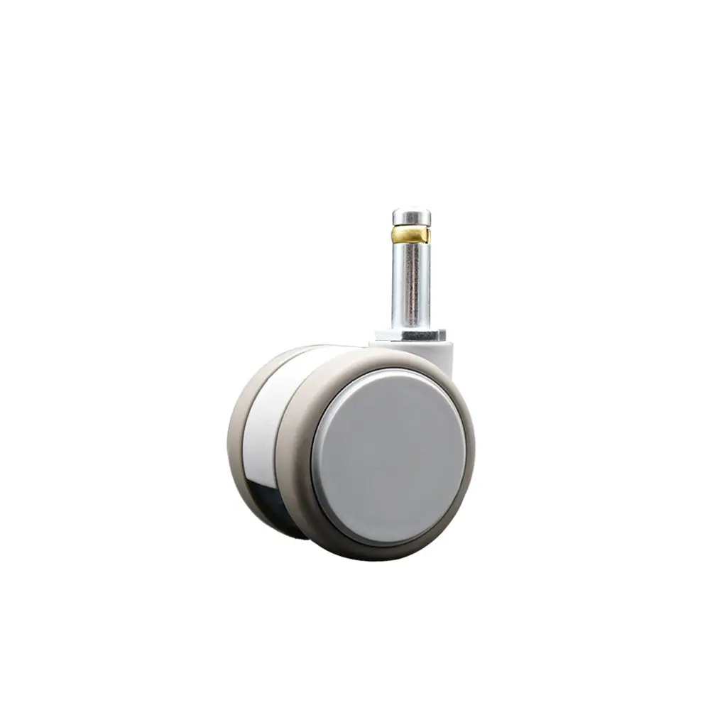 Service Caster SCC-GR02S50-TPR-GRY-716138-MRI 2 in. Safe Swivel Castors, Quiet Non-Marking Gray TPR Twin Wheels, 0.43x1.38 in. Grip Ring Stem, Non-Magnetic, Water-Moisture Resistant, 66 Lbs Load, Grip Link, for Medical Equipment & MRI Examination Rooms