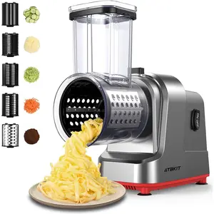 Electric cheese grater salad maker with 5 different shapes of blades 250w electric slicer shredder electric salad machine for cheeses fruits and vegetables