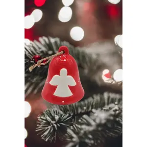 Christmas Ceramic Ornament - Angel Bell by Wizardi F07N7-26