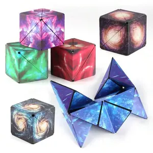 3D Infinite Cube Fidget Toy, Galaxy Multifunction Transformable Puzzle Cube, Stress Relief, Suitable for Teens, Educational Finger Toy