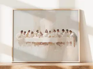Last Supper Artful Oil Painting Print, Religious Christian Posters, Christianity Gift for her Unframed