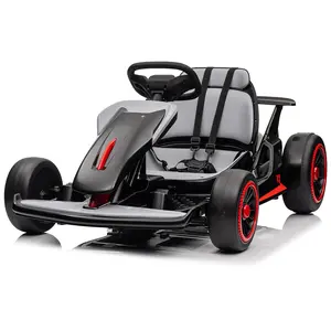 【GARVEE】24V Drift Go Kart with Dual 200W Motors, 7AH Battery, Electric Pedals, Gray Outdoor Racing Toy for Young Riders