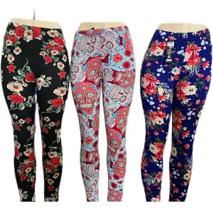 918 Women's Sport Yoga Leggings 3 Pieces Floral Print Comfortable All Seasons Soft Stretchy Fabric for Yoga Gym