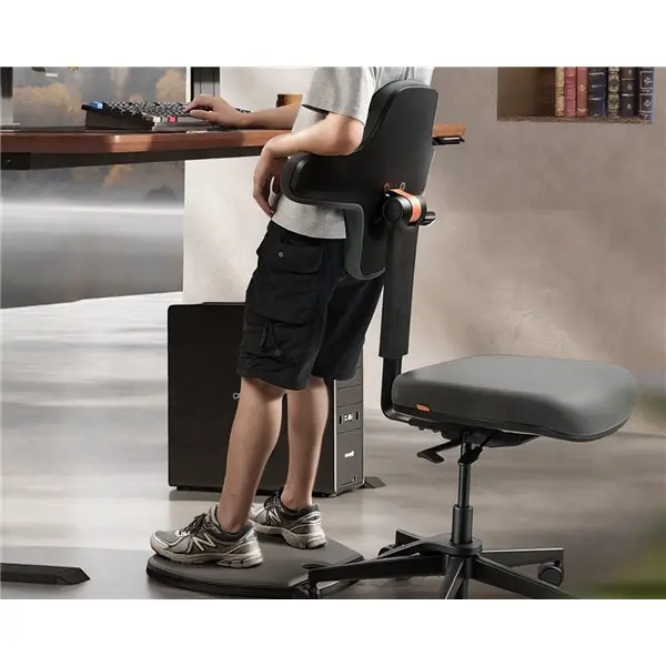 NEWTNewtral Standing-Mate Ergonomic Standing Desk Office Chair with Soft Cushioned Foot Pad – Flip-Over Backrest, Height Adjustable, Lean-to-Stand Support with Wheels for Sit, Stand & Desk Work