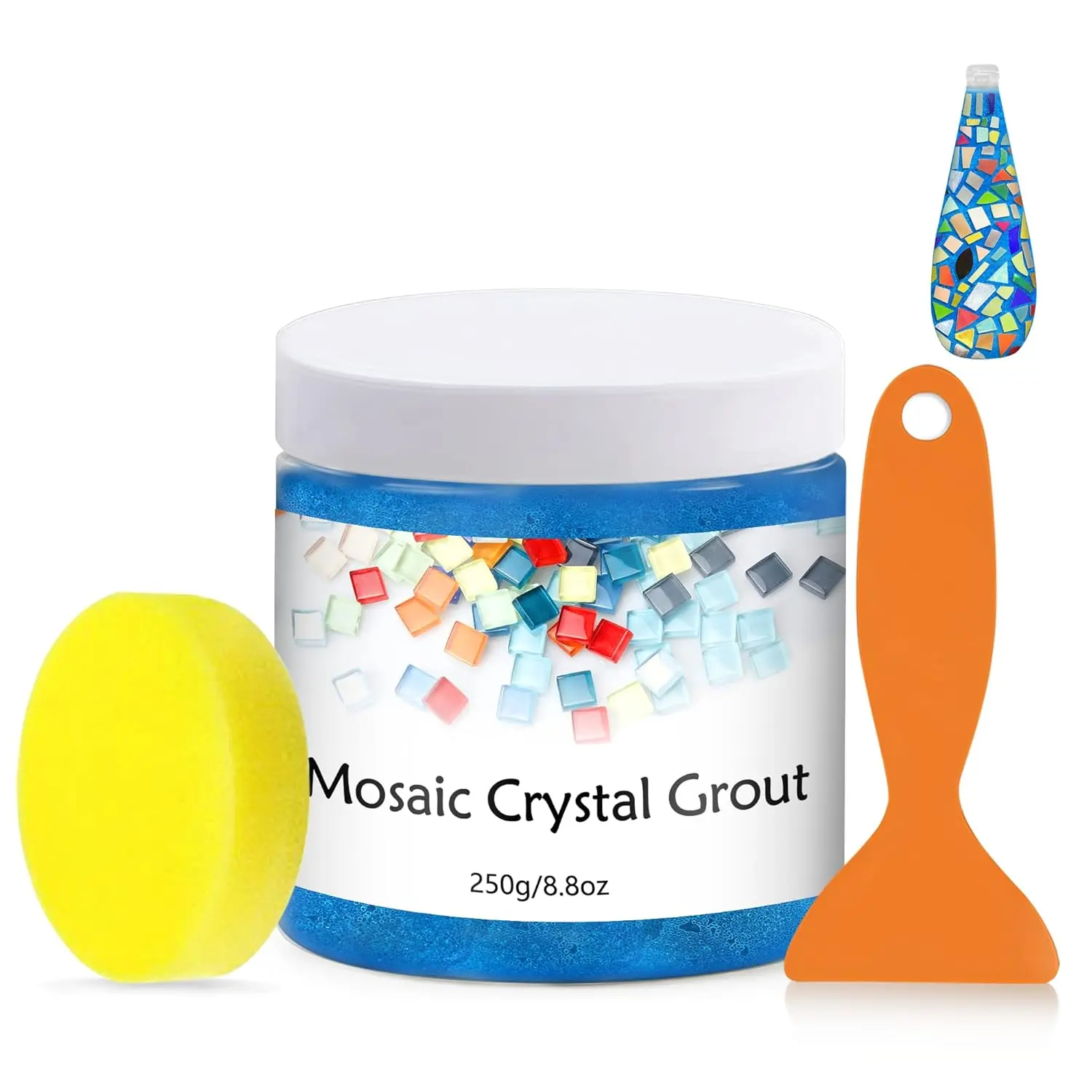 Mosaic  Grout, Mosaics Tile Tools, Mosaic Tile Accessories - Essential for  Grouting and  for DIY Craft Projects (Blue, 8.8oz)