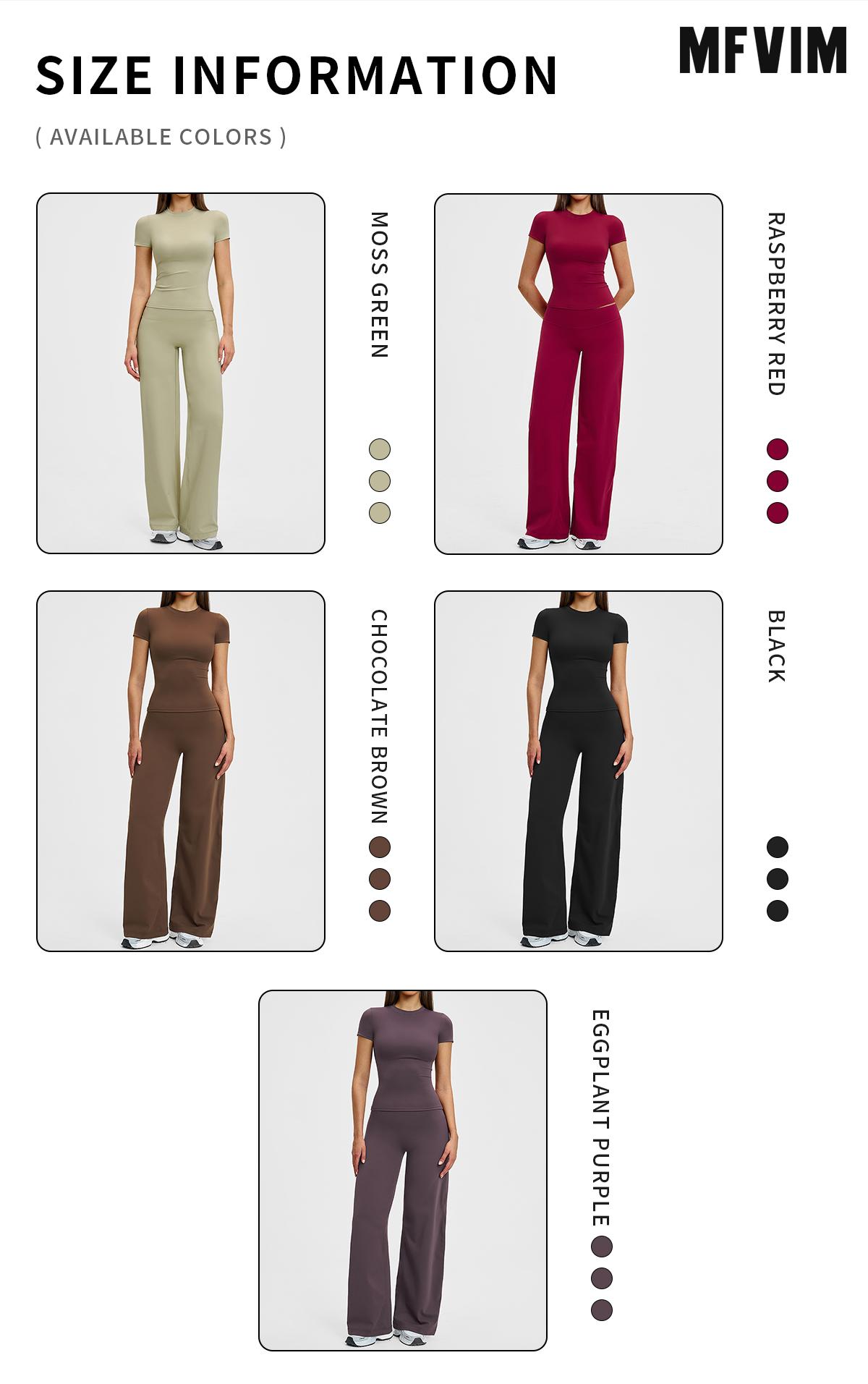 Women’s Solid Color Top & High Waist Leggings Sports Set by MFVIM - Casual, Comfortable, Breathable Two-Piece for Yoga, Gym, Workouts, Running, Ladies’ Gym Sportswear for All Seasons, Yoga Clothing Set SpringStatements