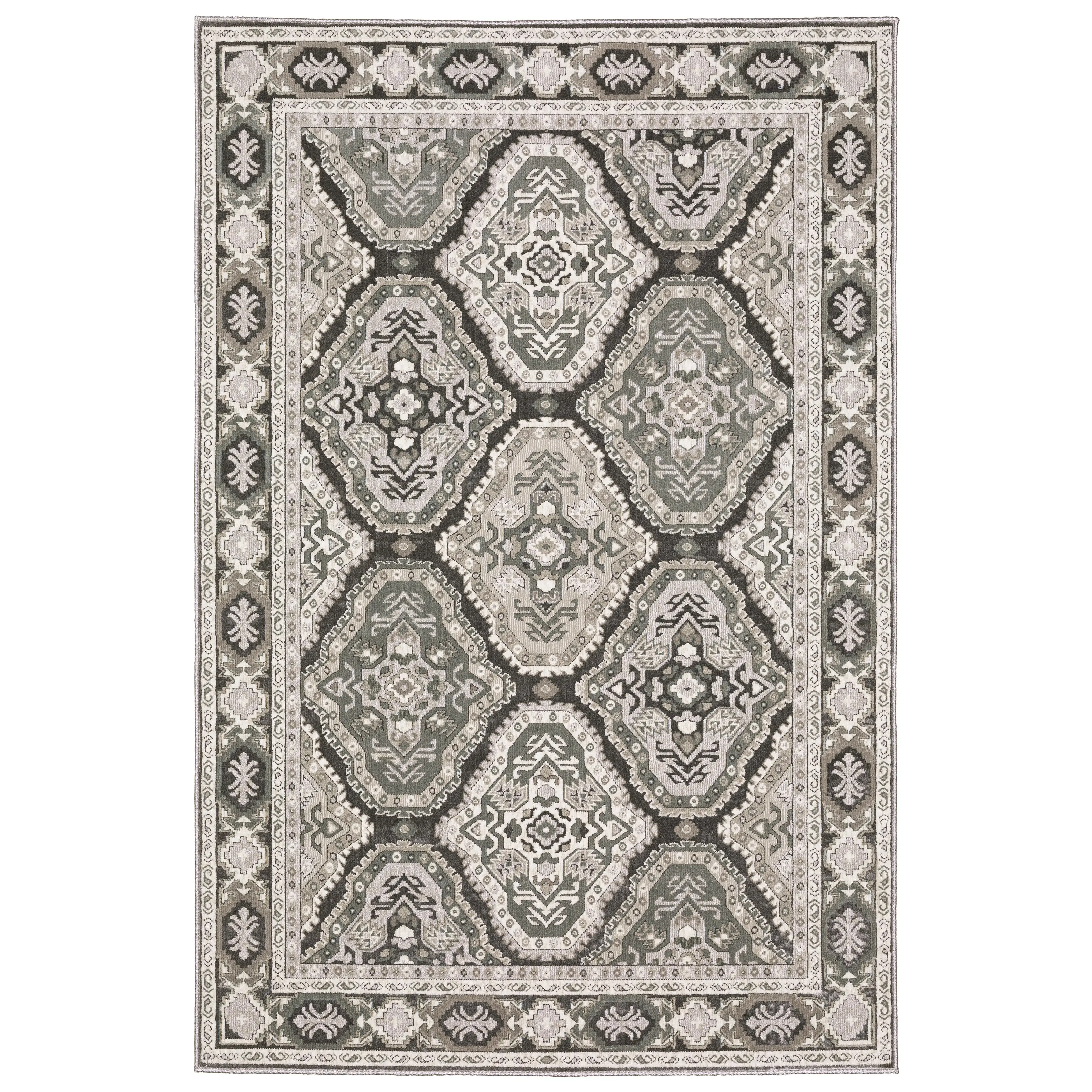 Oriental Weavers Ellington ELL04 Ivory Blue Traditional Machine Woven Rug